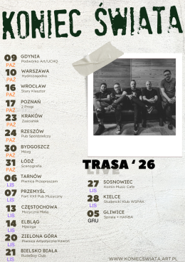 Łódź Wydarzenie Koncert Koniec Świata - Trasa '26
